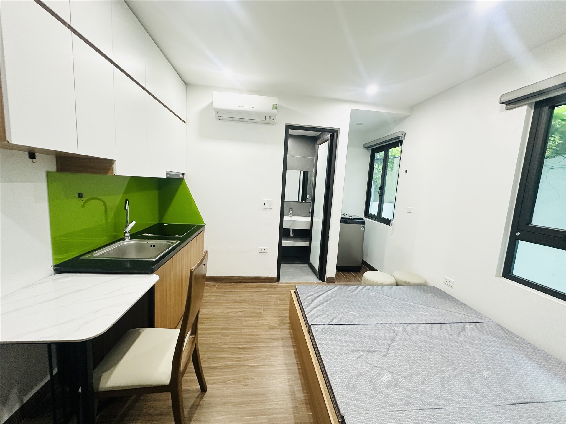 Phòng trọ Studio 25m2 tại Friends Team Doãn Kế Thiện - Cầu Giấy - Phòng bếp