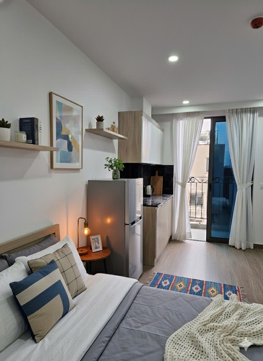 Phòng trọ Studio 35m2 tại ĐT Home Quang Tiến - Nam Từ Liêm - Phòng ngủ