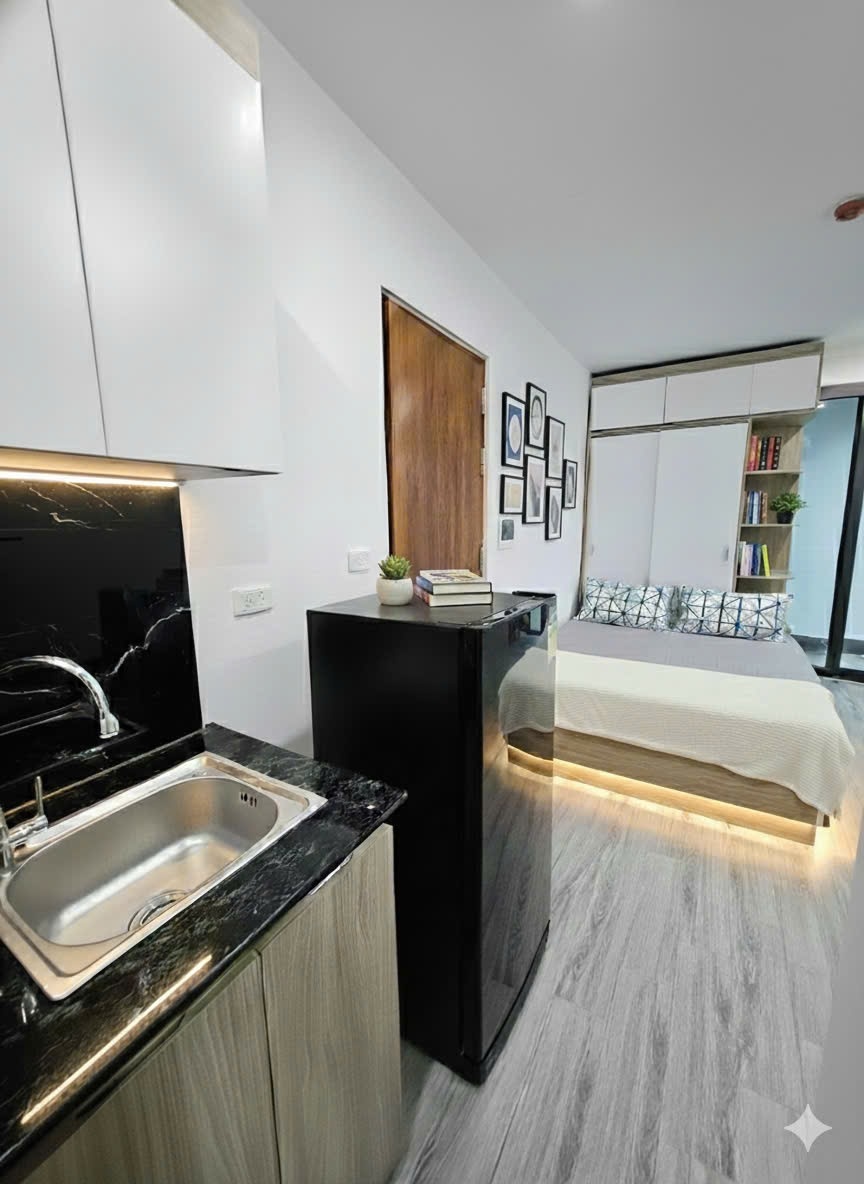 Phòng trọ Studio 25m2 tại ĐT Home Quang Tiến - Nam Từ Liêm - Phòng bếp