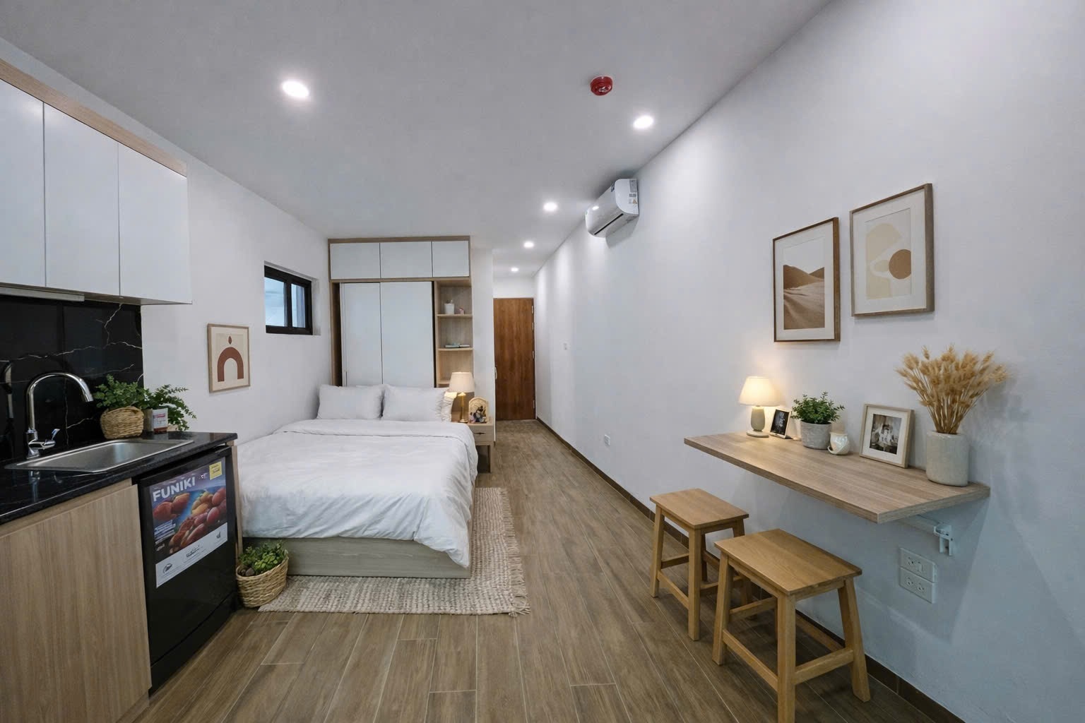 Phòng trọ Studio 30m2 tại ĐT Home Quang Tiến - Nam Từ Liêm - Phòng ngủ