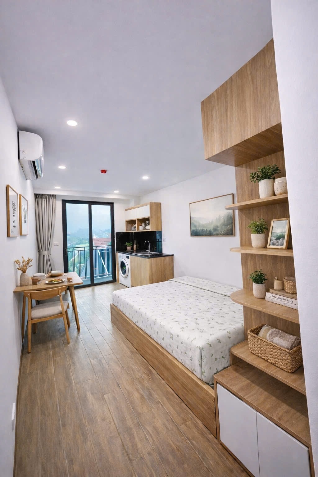 Phòng trọ Studio 30m2 tại ĐT Home Quang Tiến - Nam Từ Liêm - Phòng ngủ