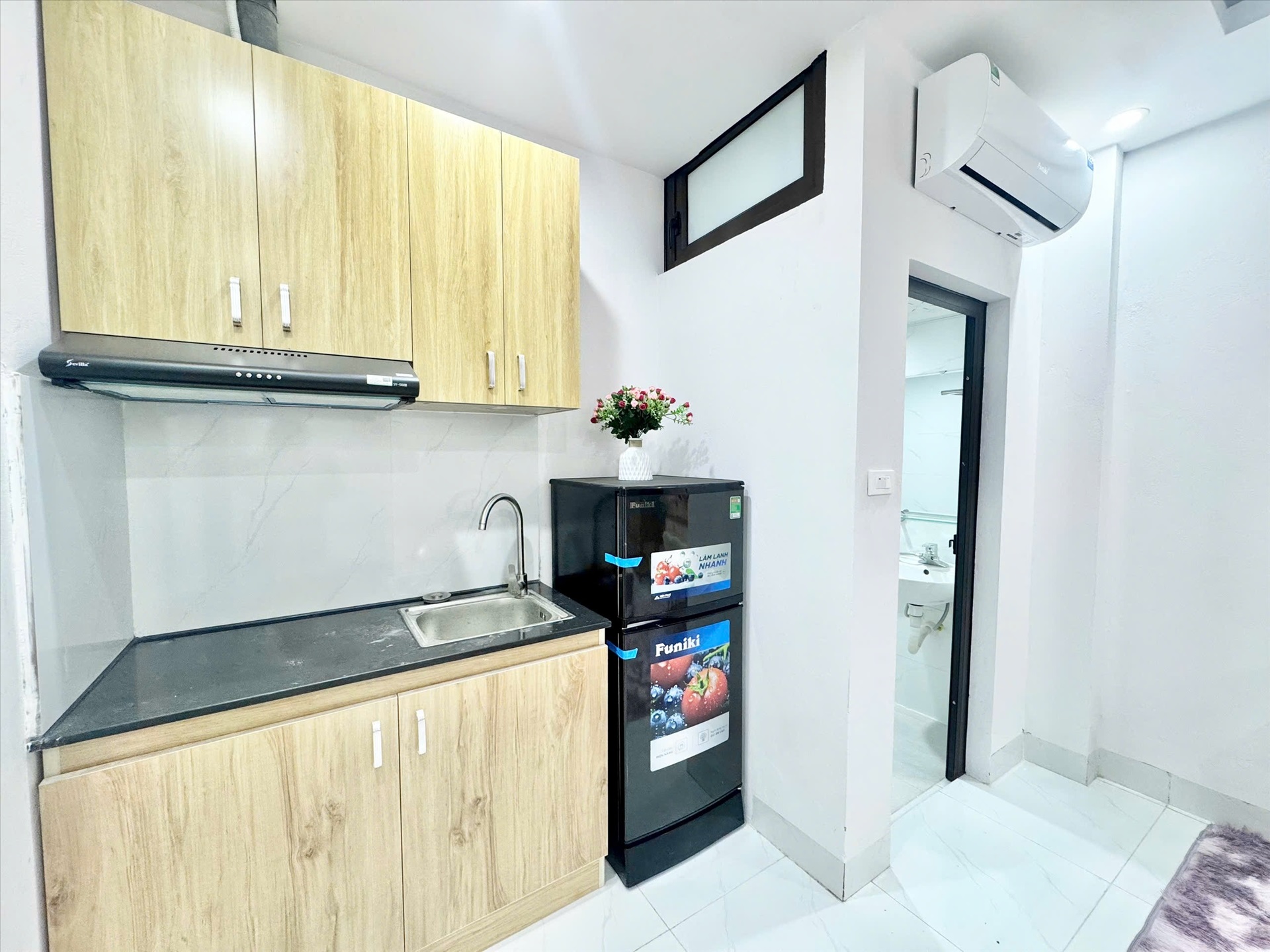 Phòng trọ Studio 25m2 tại Time House 10 Cổ Nhuế - Bắc Từ Liêm - Phòng bếp
