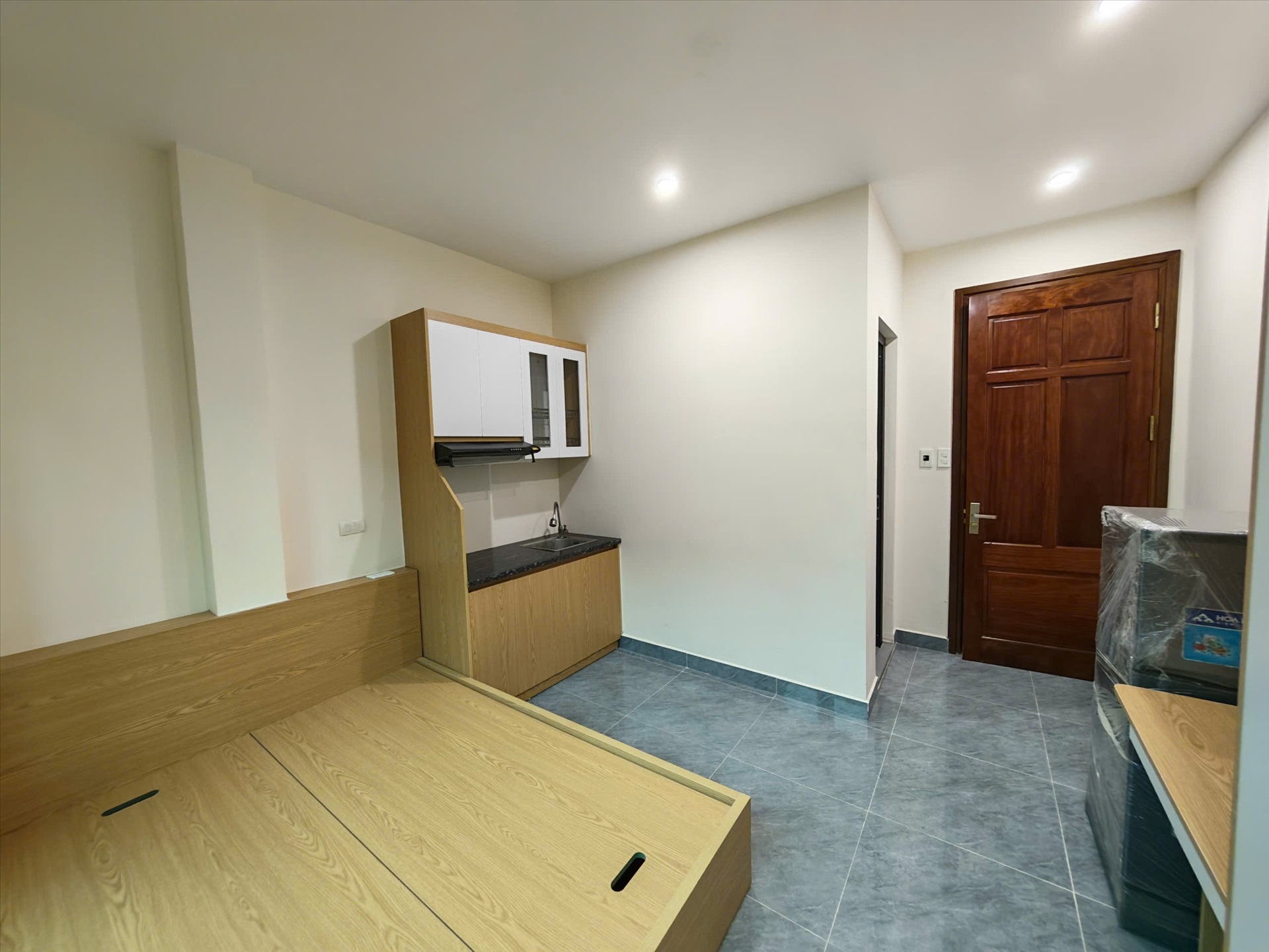 Phòng trọ Studio 25m2 tại LM Land Trung Kính - Cầu Giấy - Phòng bếp