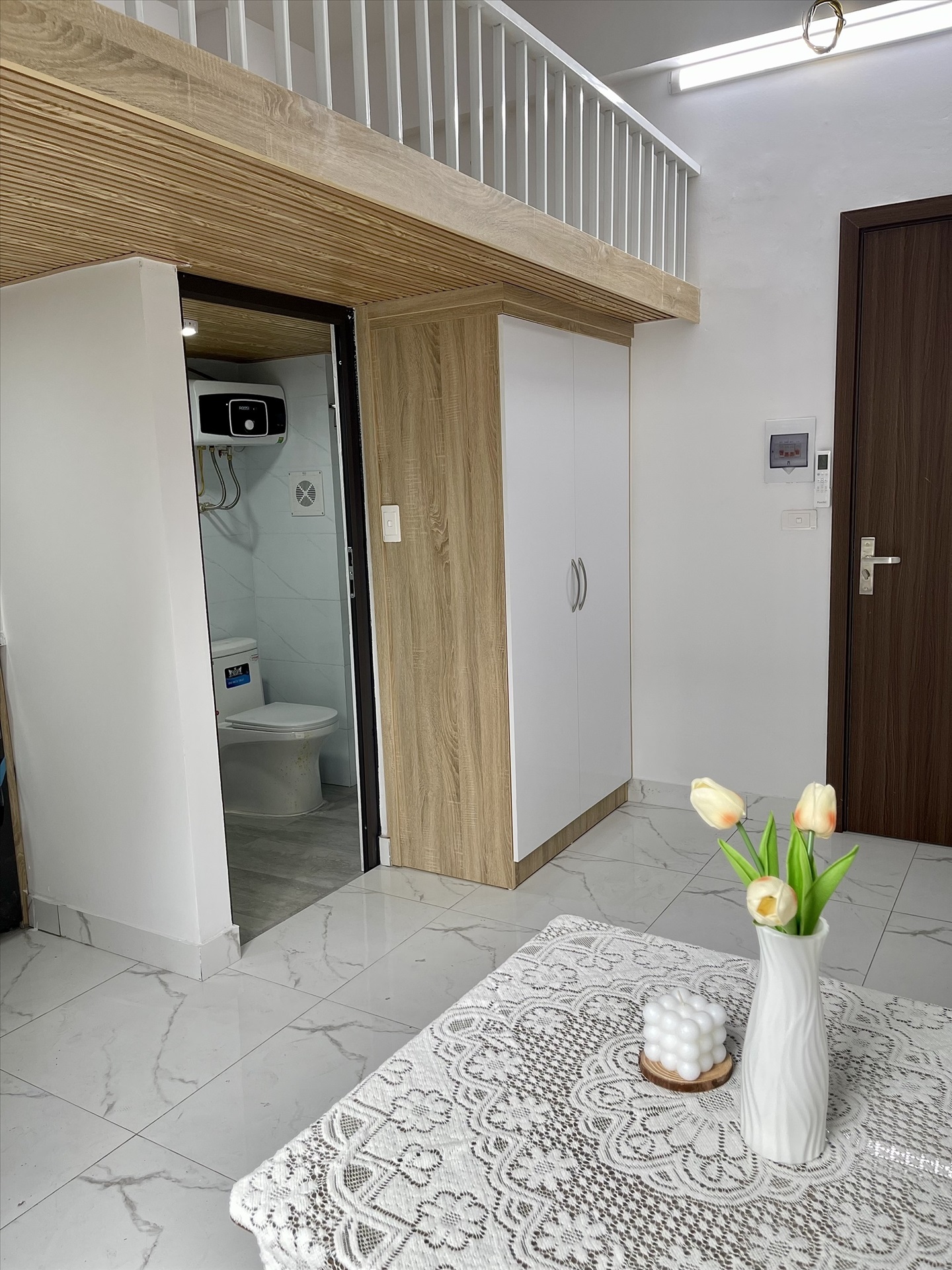 Phòng trọ Studio 25m2 tại Funhome Đại Từ - Hoàng Mai - Phòng tắm