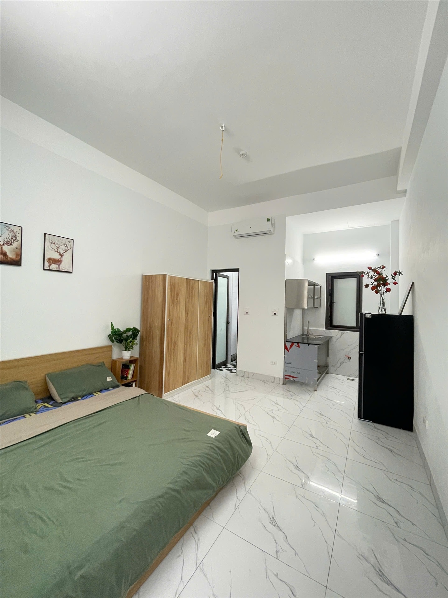 Phòng trọ Studio 25m2 tại Funhome Lĩnh Nam(2) - Hoàng Mai - Phòng ngủ