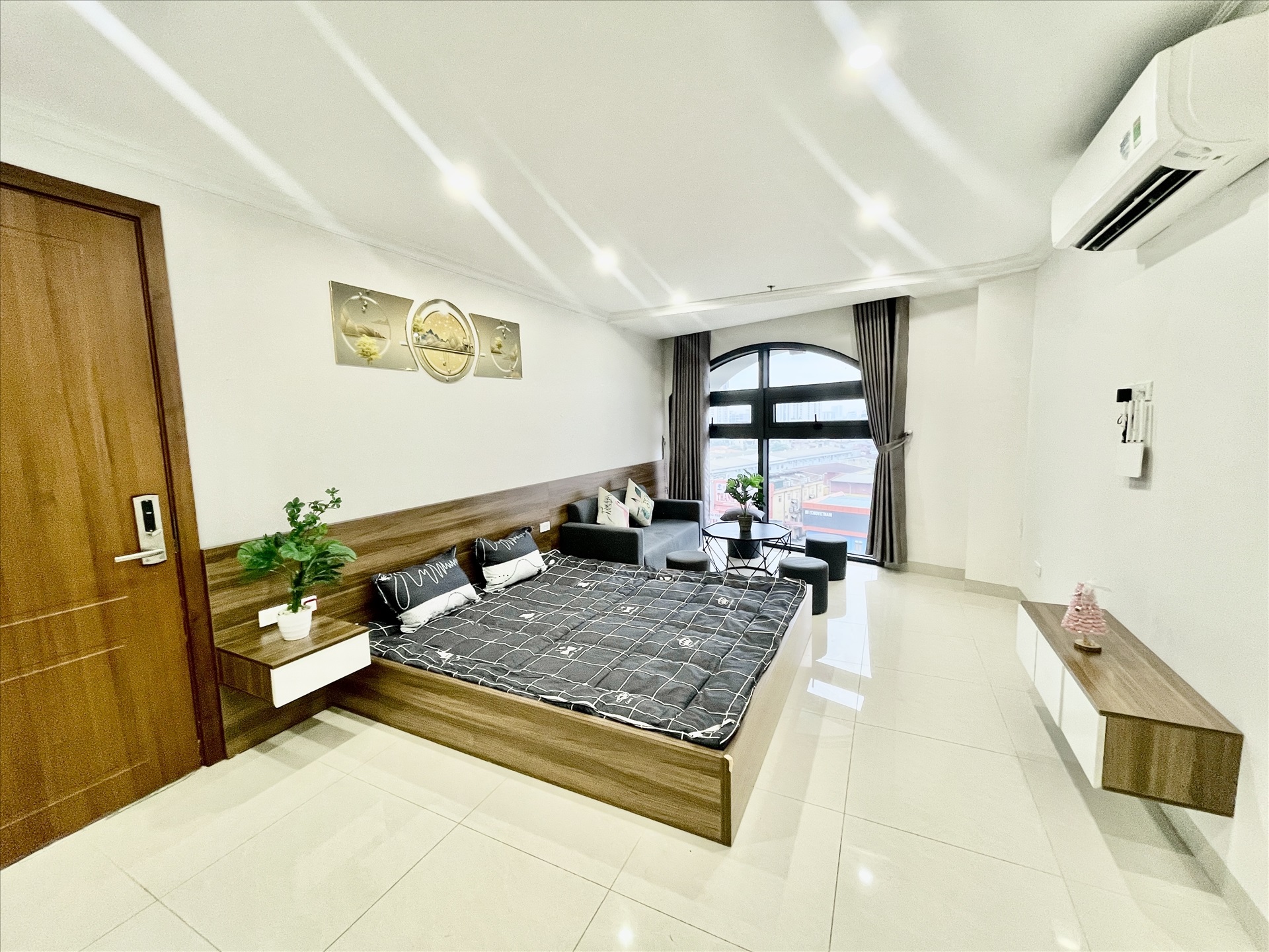 Phòng trọ Studio 30m2 tại Funhome 2 Giải Phóng - Hoàng Mai - Phòng ngủ