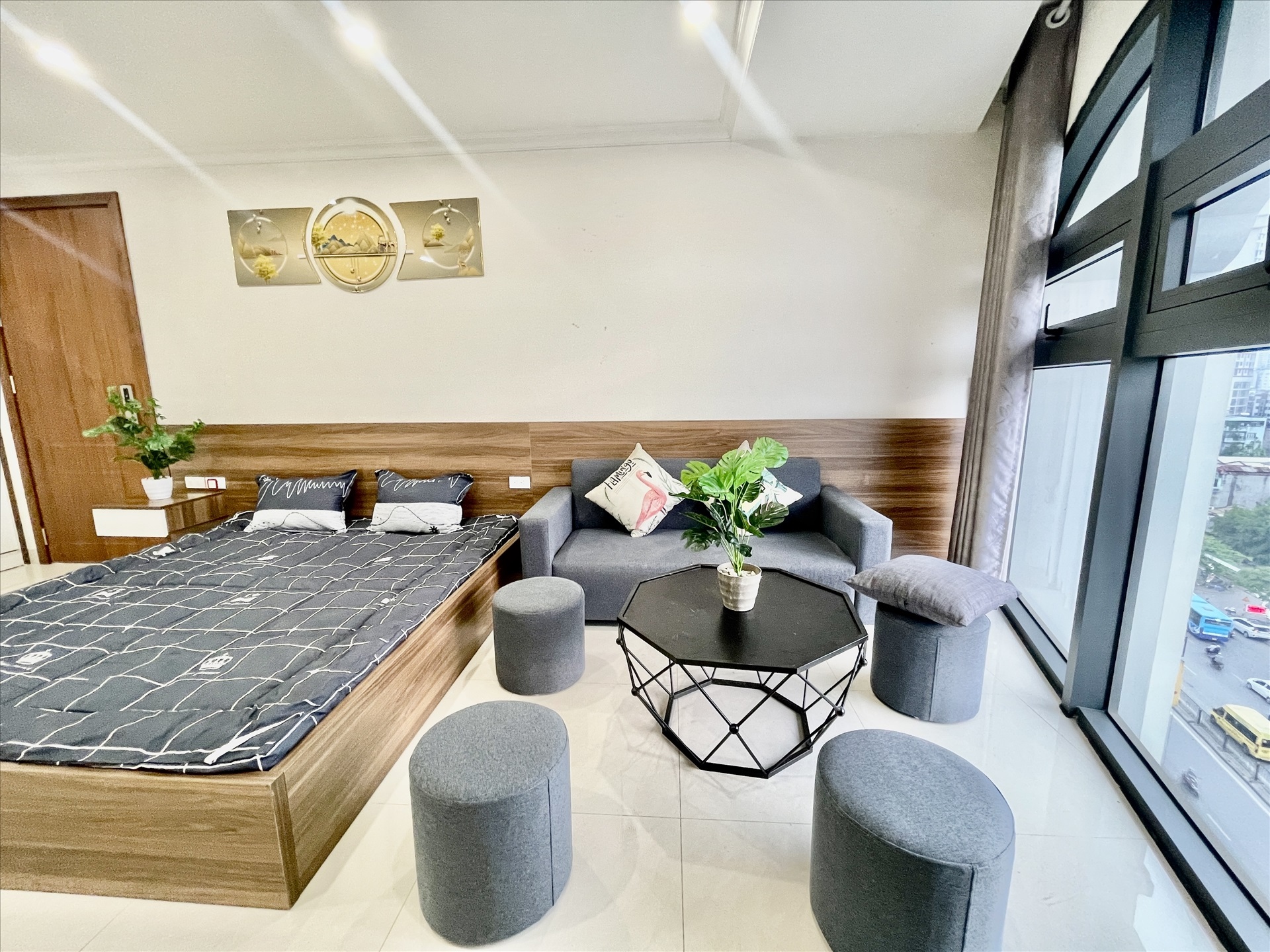 Phòng trọ Studio 30m2 tại Funhome 2 Giải Phóng - Hoàng Mai - Phòng khách