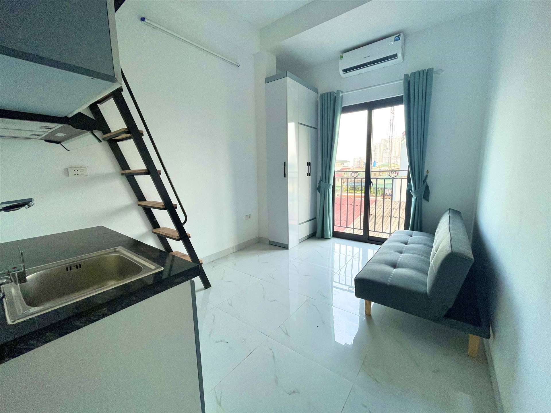 Phòng trọ Studio 25m2 tại Funhome Giải Phóng - Hoàng Mai - Phòng khách