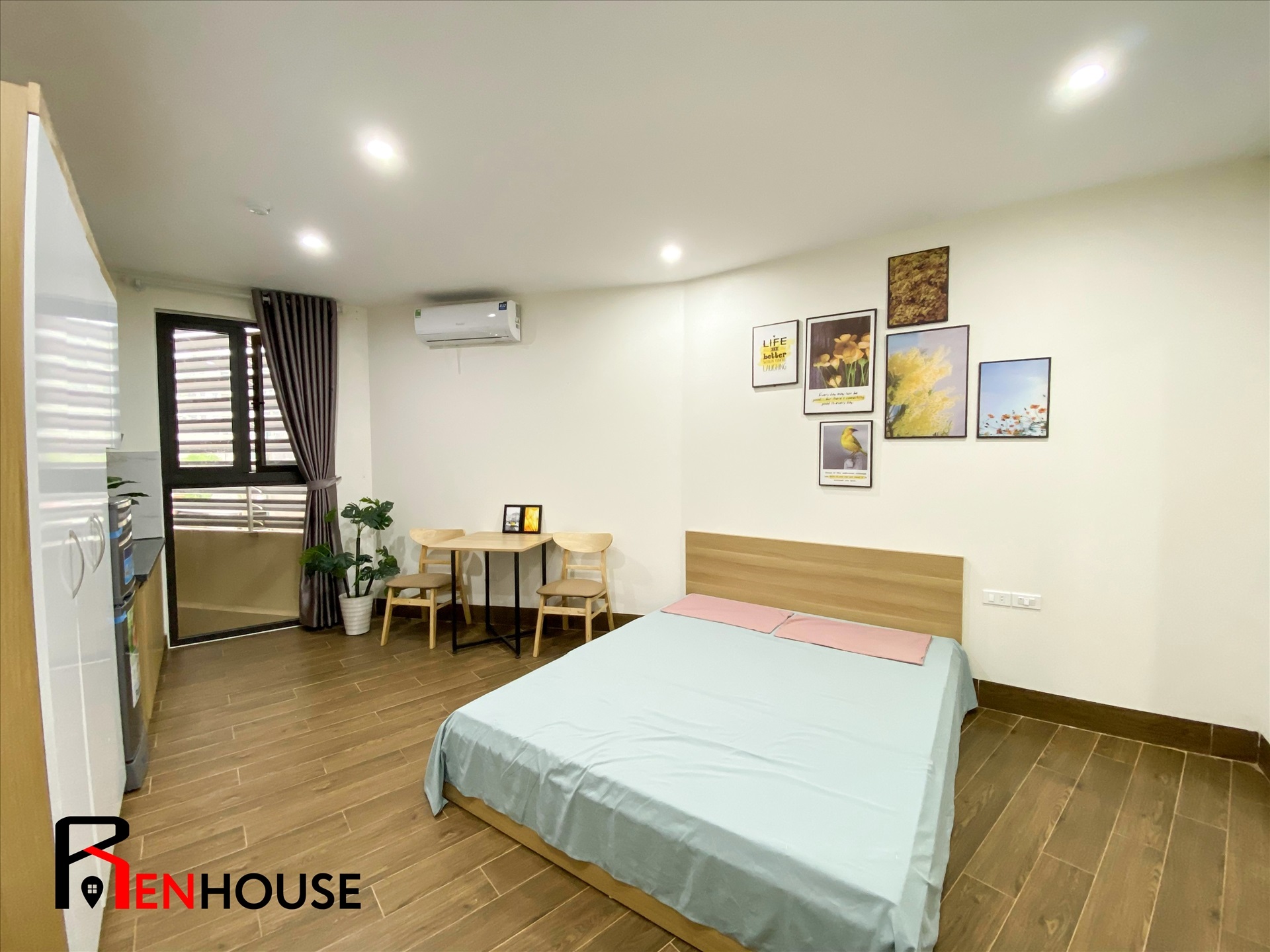 Phòng trọ Studio 26m2 tại RenHouse 4 Trần Thái Tông - Cầu Giấy - Phòng ngủ