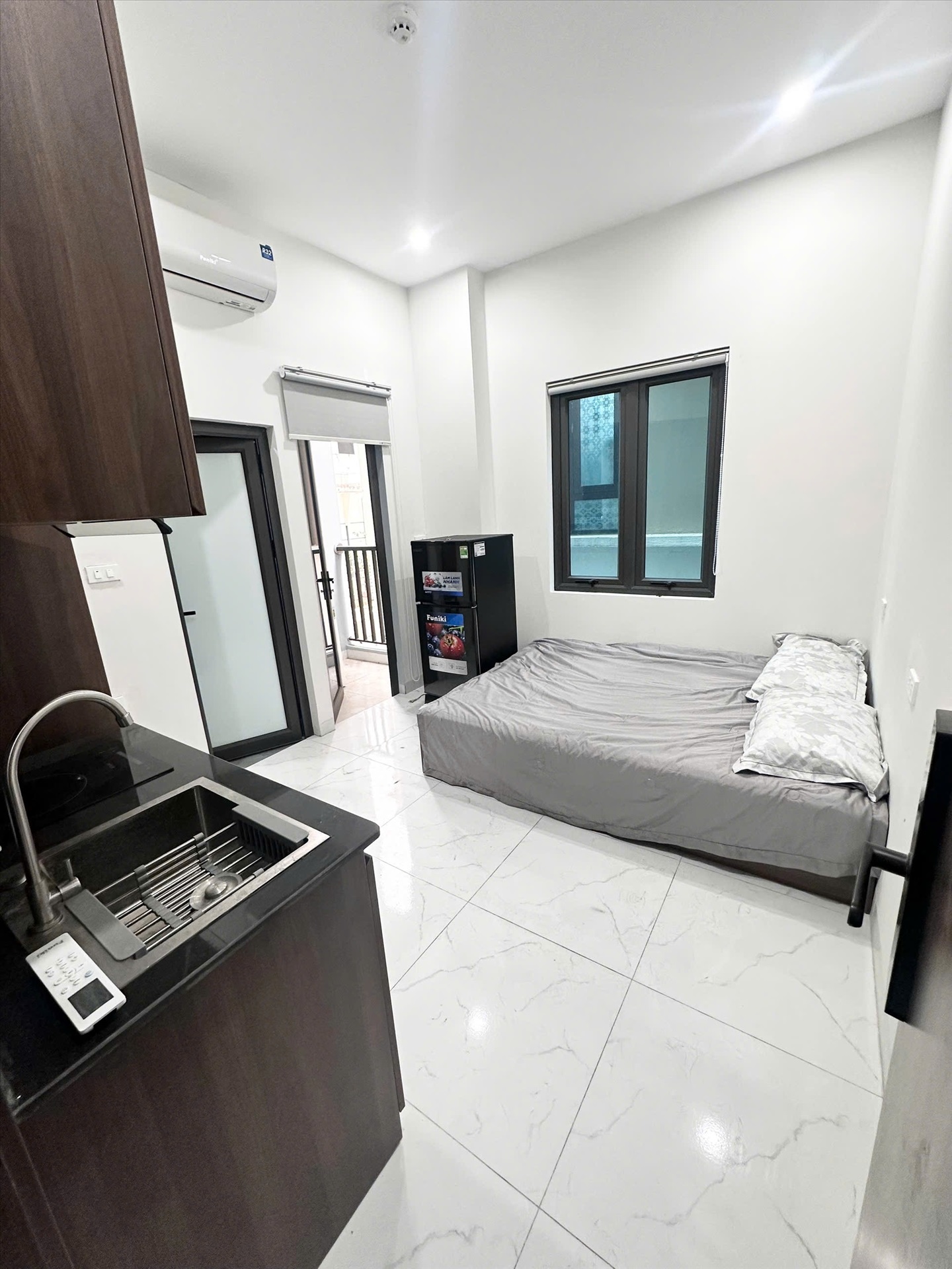 Phòng trọ Studio 30m2 tại GENZ Home Hoàng Hoa Thám - Ba Đình - Phòng ngủ