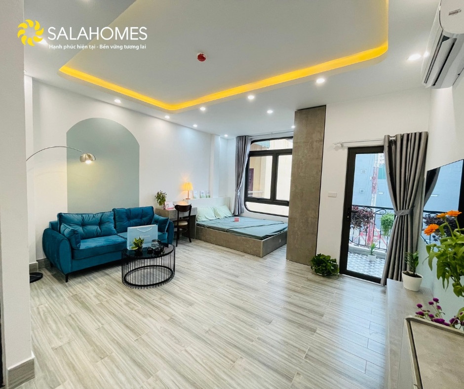 Phòng trọ Studio 40m2 tại Salahomes Nguyễn Thị Định - Cầu Giấy - Phòng khách