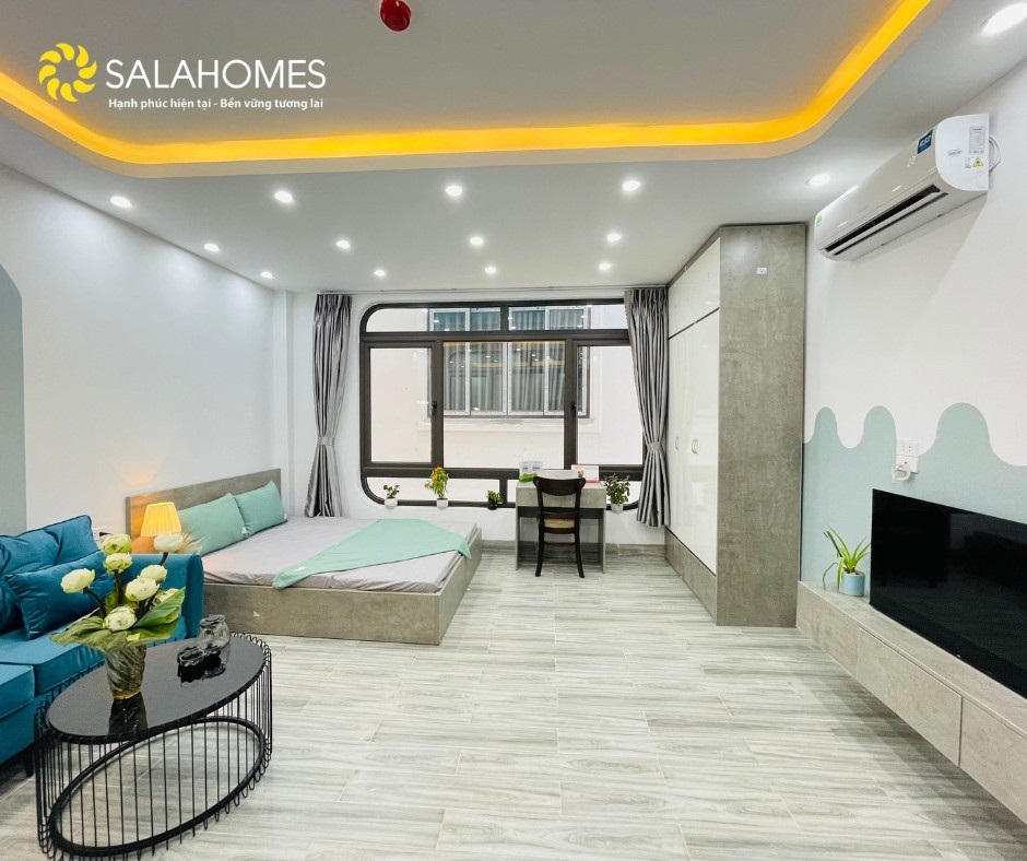 Phòng trọ Studio 38m2 tại Salahomes Nguyễn Thị Định - Cầu Giấy - Phòng khách