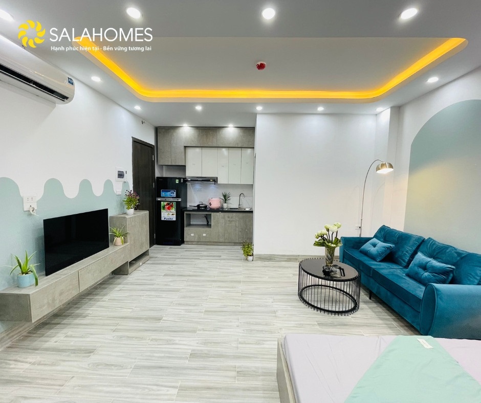 Phòng trọ Studio 38m2 tại Salahomes Nguyễn Thị Định - Cầu Giấy - Phòng khách