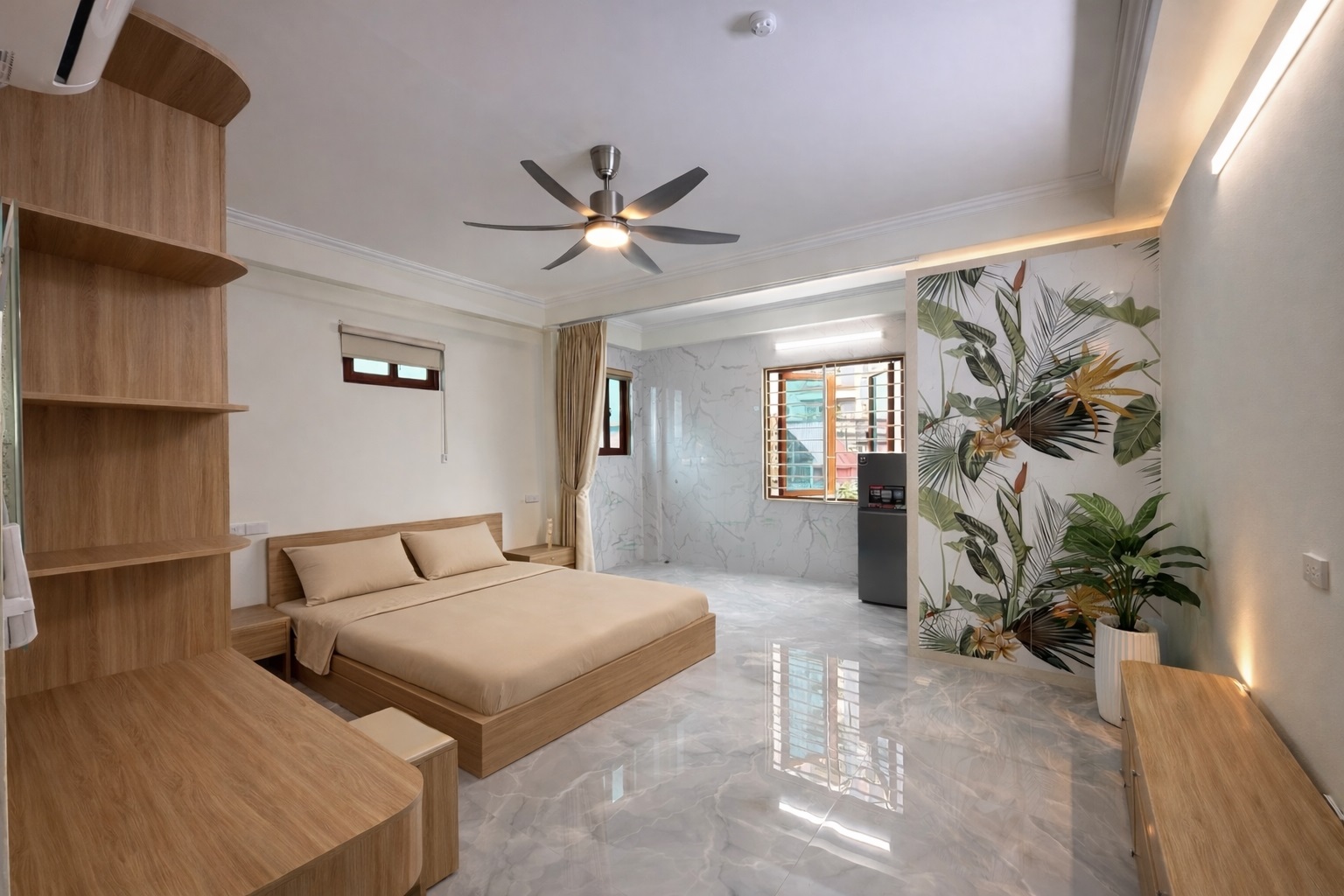 Phòng trọ Studio 38m2 tại Lvory Apartment Nguyễn Văn Giáp - Nam Từ Liêm  - Phòng ngủ