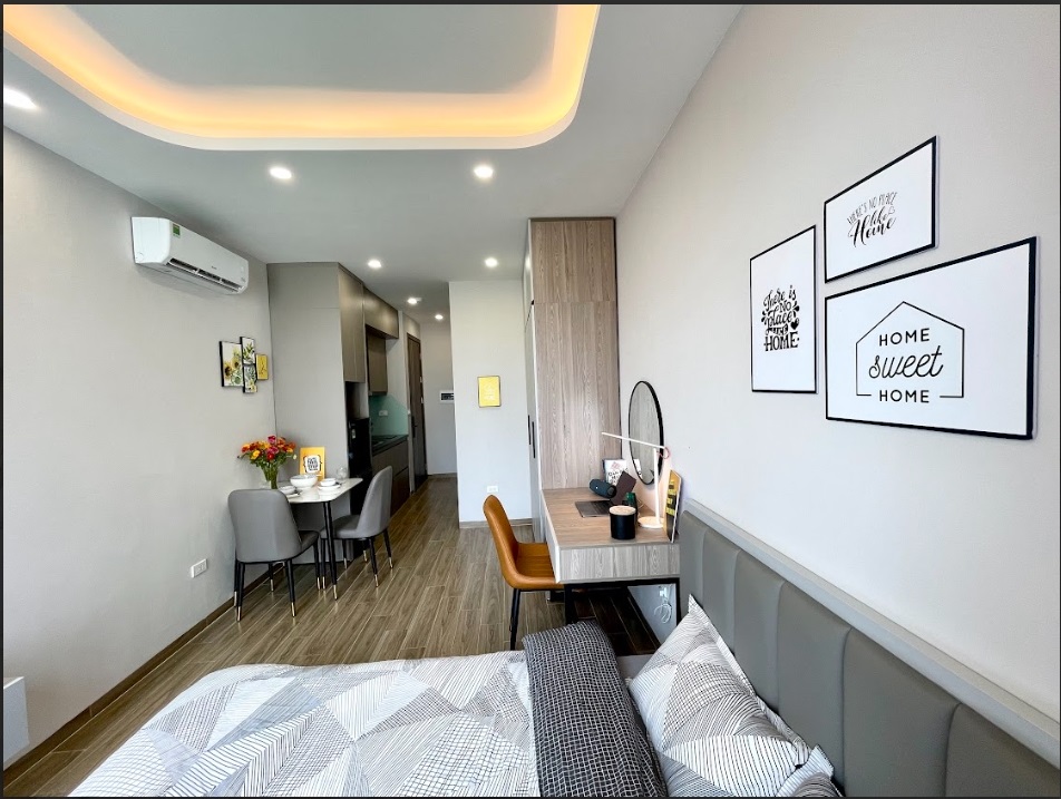 Phòng trọ Studio 30m2 tại Airstay 1 Lê Thanh Nghị - Hai Bà Trưng  - Góc làm việc