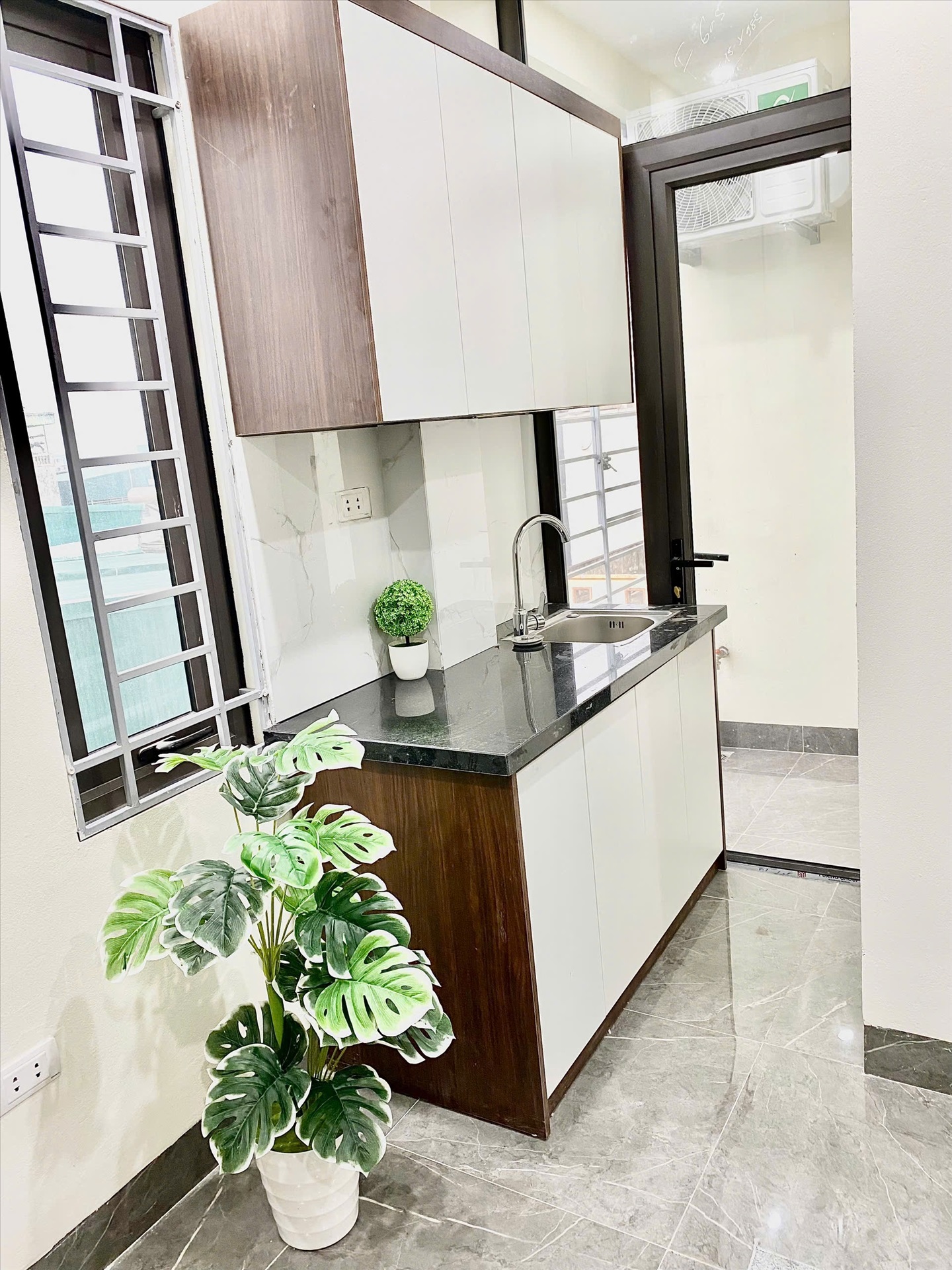Phòng trọ Studio 25m2 tại Funhome 7 Lĩnh Nam - Hoàng Mai - Phòng bếp