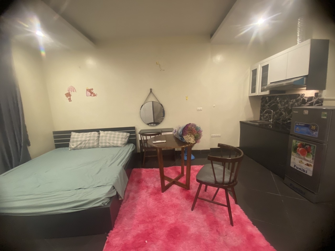 Phòng trọ Studio 25m2 tại Sunny  Apartment Hồng Hà - Hoàn Kiếm - Phòng ngủ