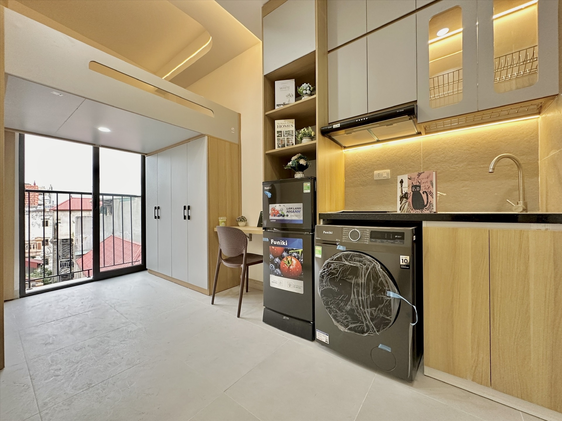 Phòng trọ Studio 20m2 tại AK Land Phạm Văn Đồng - Bắc Từ Liêm - Phòng bếp