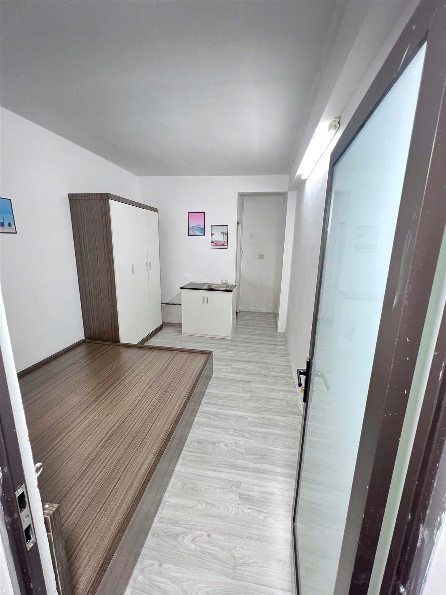 Phòng trọ Studio 20m2 tại AVHome Hoàng Quốc Việt - Cầu Giấy - Phòng ngủ