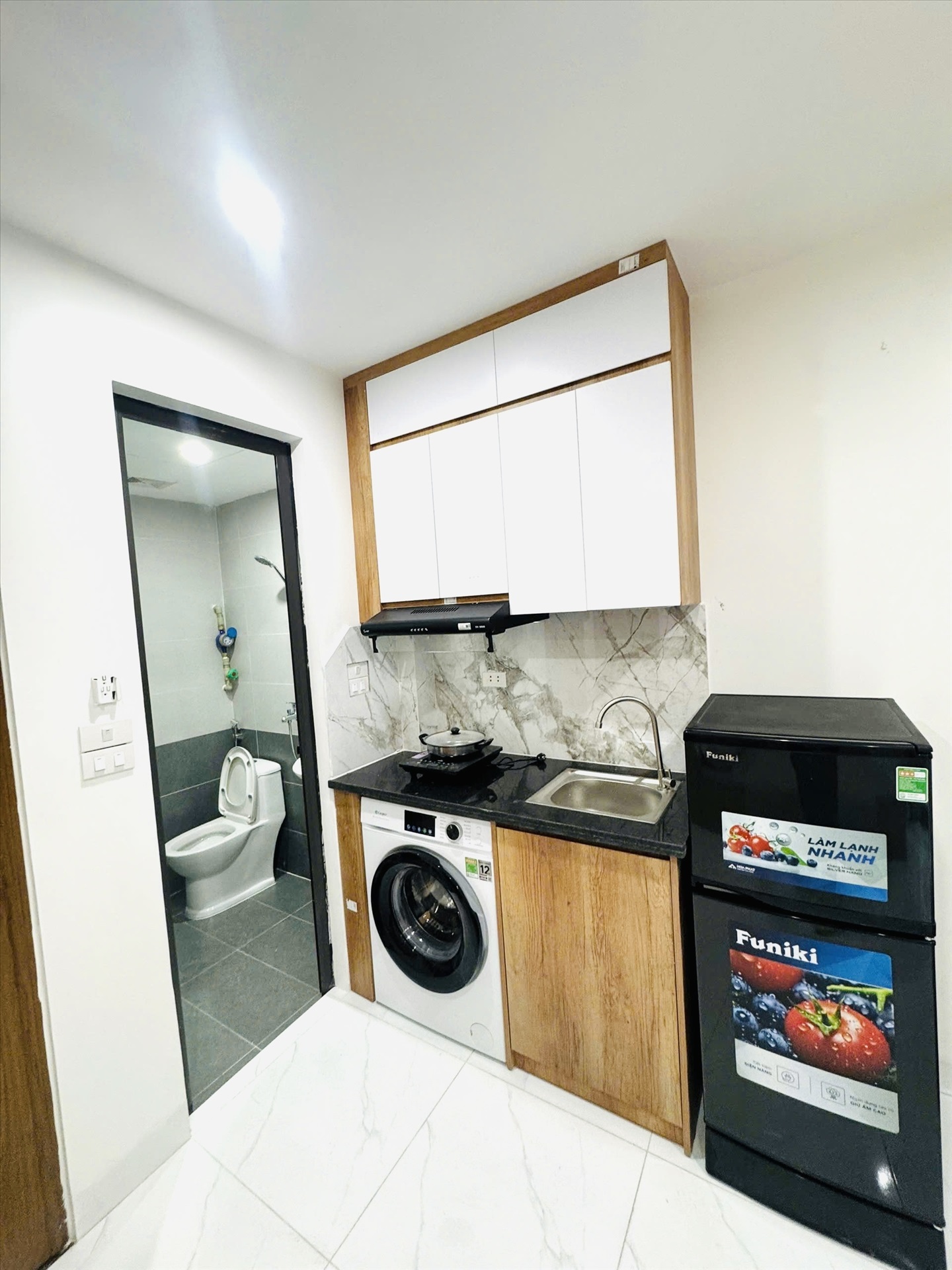 Phòng trọ Studio 25m2 tại Friends Team Hoa Bằng - Cầu Giấy - Phòng bếp