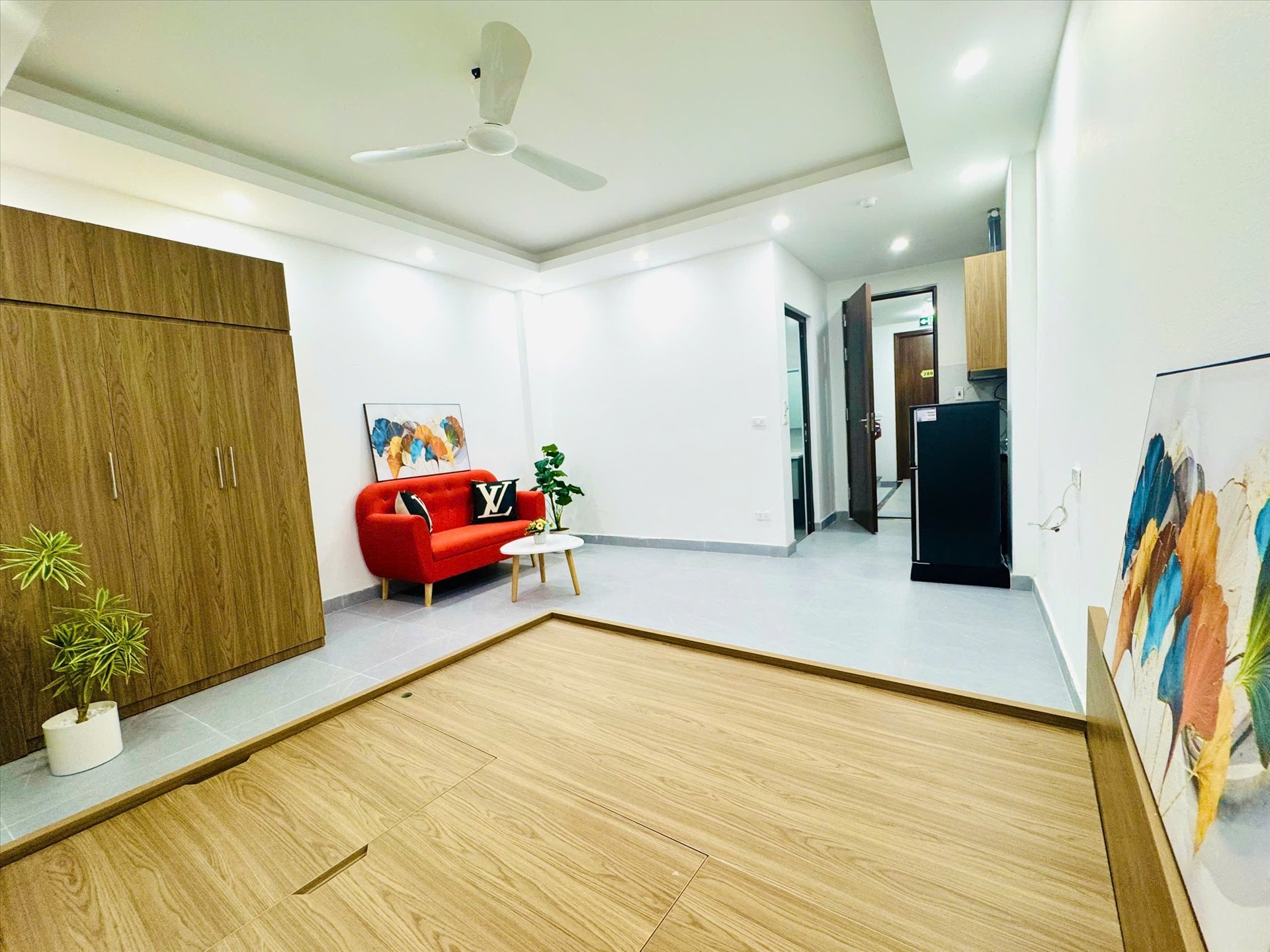 Phòng trọ Studio 25m2 tại Vihome Plus Đại Từ - Hoàng Mai - Phòng ngủ