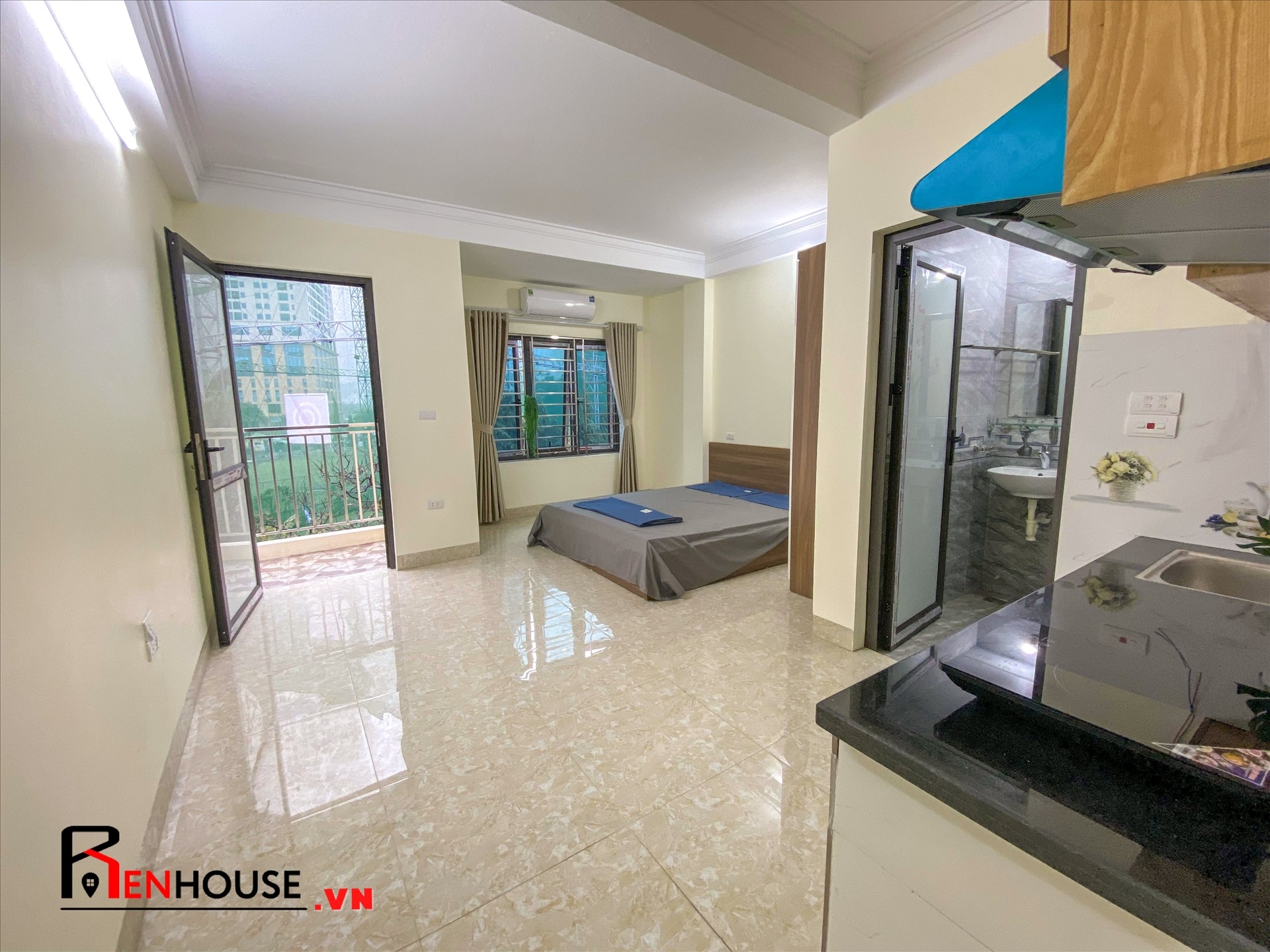 Phòng trọ Studio 30m2 tại RenHouse Yên Hòa - Cầu Giấy - Phòng ngủ
