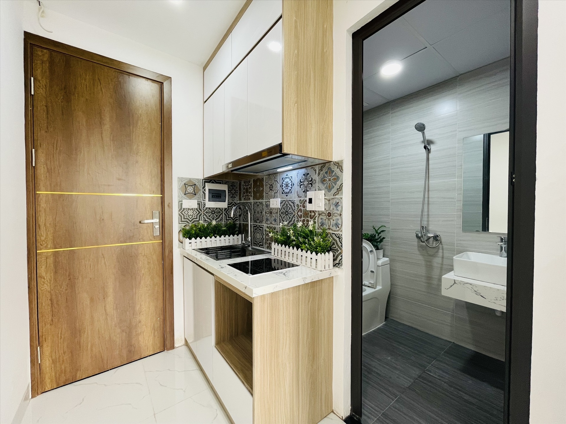 Phòng trọ Studio 20m2 tại Trường Thịnh Home Trường Chinh - Đống Đa - Phòng bếp