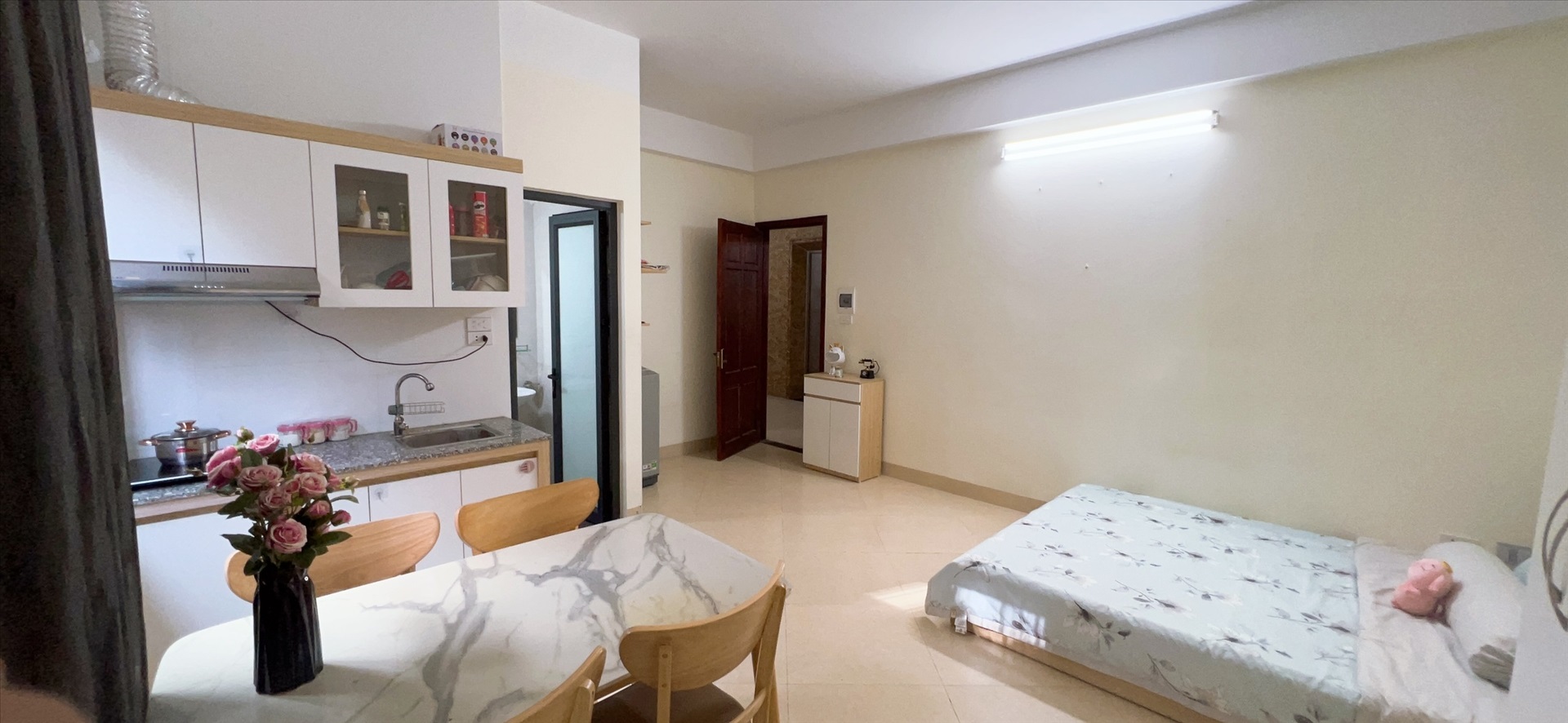 Phòng trọ Studio 28m2 tại QHOME Trần Duy Hưng - Cầu Giấy - Phòng bếp