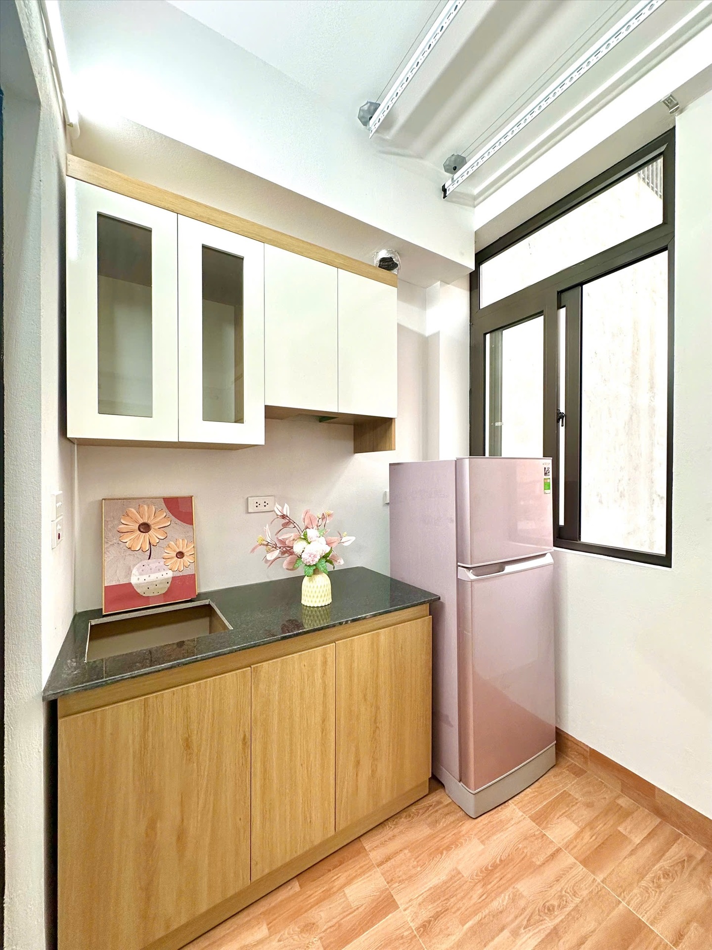 Phòng trọ Studio 30m2 tại Time House 9 Cổ Nhuế -  Bắc Từ Liêm - Phòng bếp