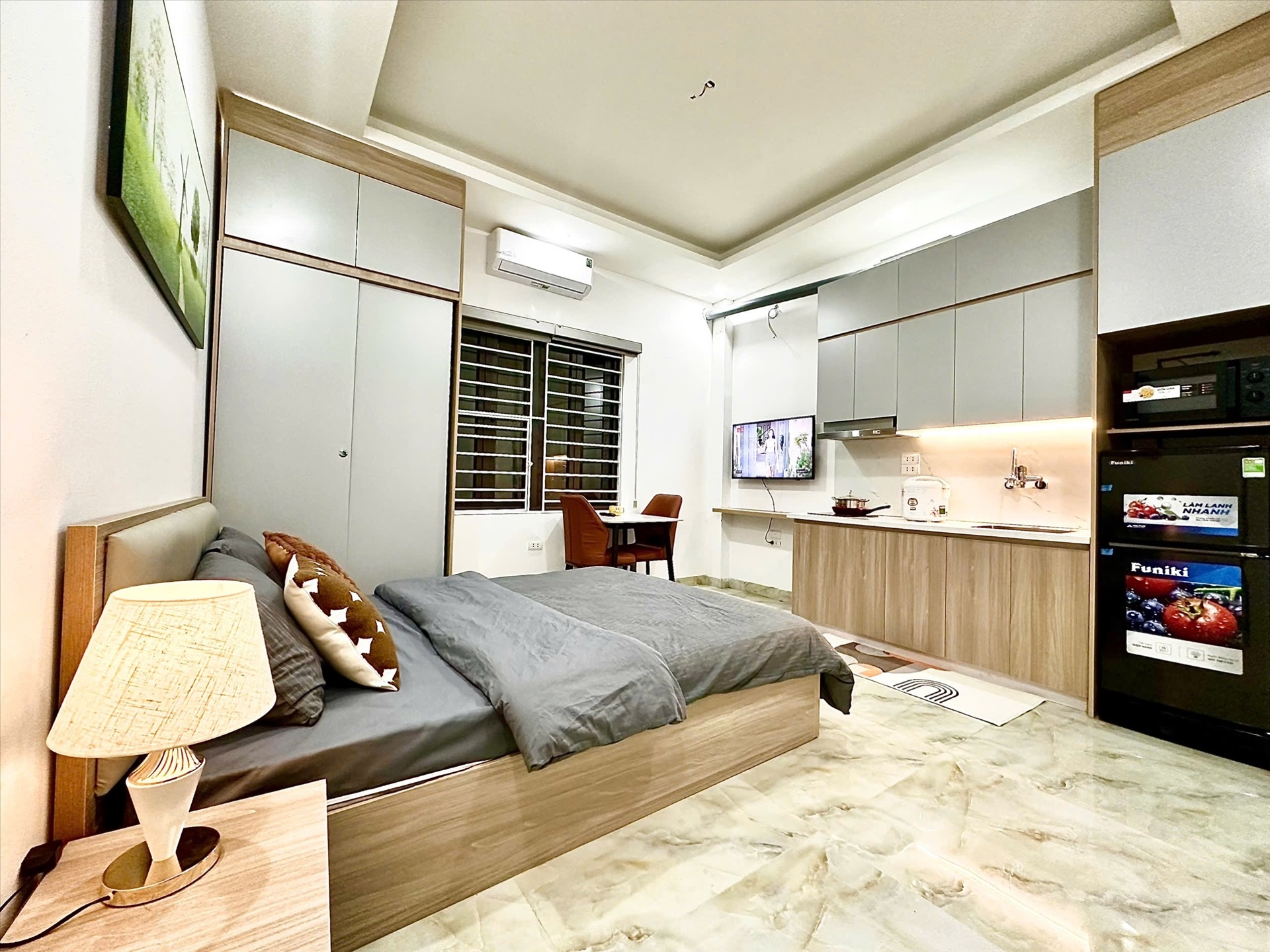 Phòng trọ Studio 25m2 tại Blue Homes Thụy Khuê - Tây Hồ - Phòng ngủ