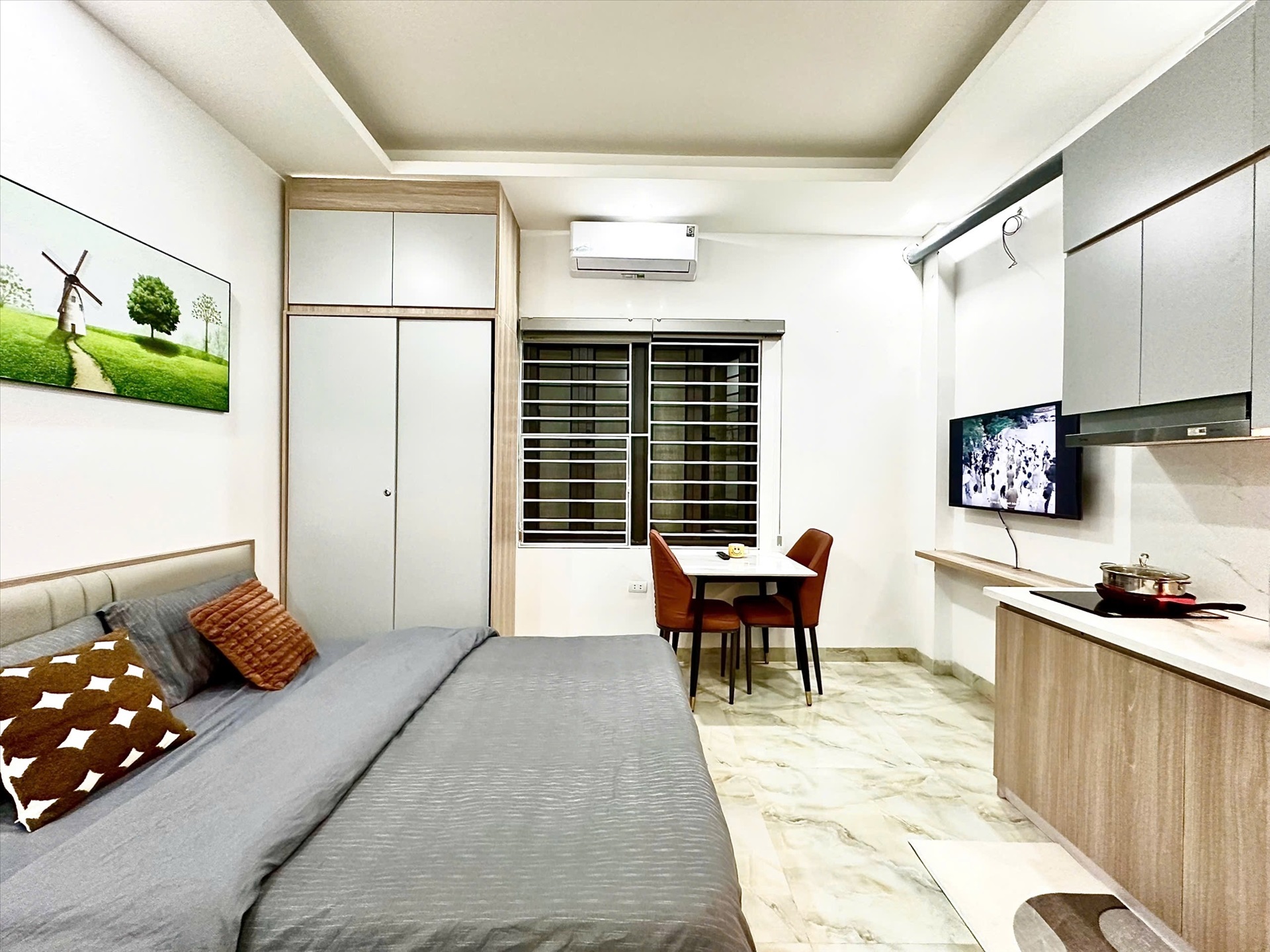 Phòng trọ Studio 25m2 tại Blue Homes Thụy Khuê - Tây Hồ - Phòng bếp