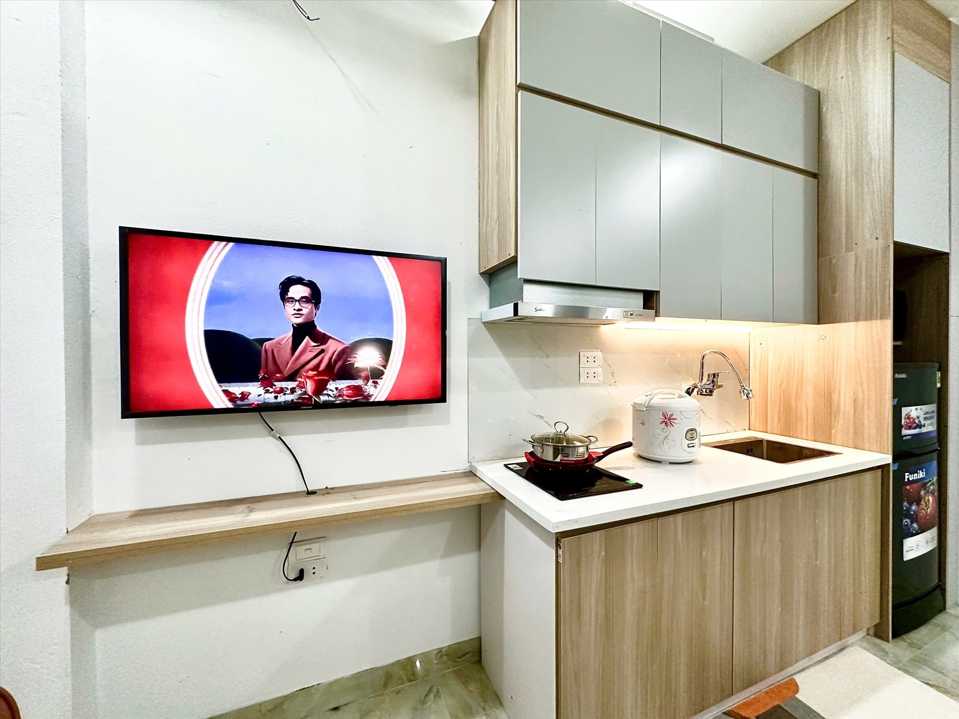 Phòng trọ Studio 25m2 tại Blue Homes Thụy Khuê - Tây Hồ - Phòng bếp