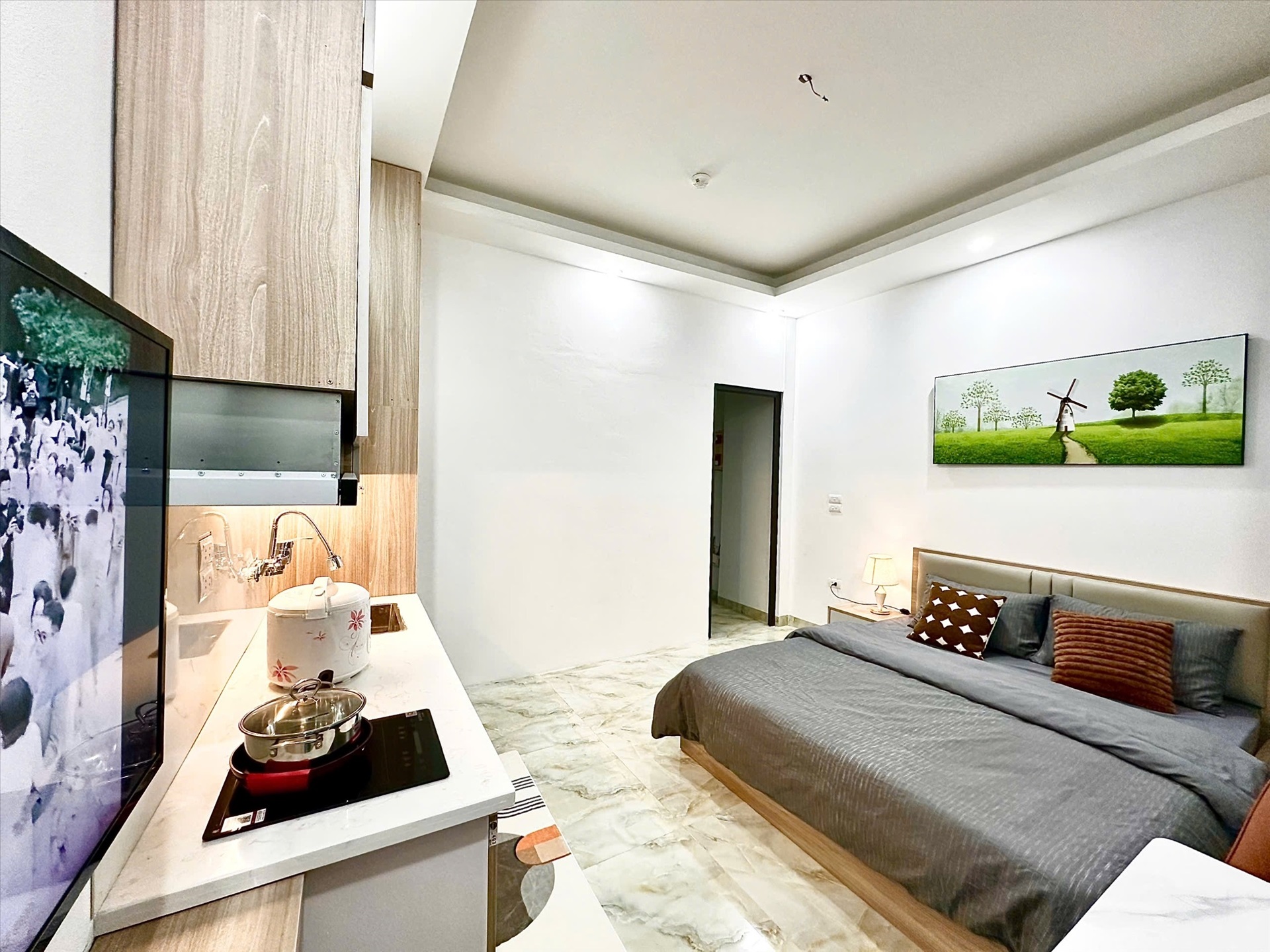 Phòng trọ Studio 25m2 tại Blue Homes Thụy Khuê - Tây Hồ - Phòng ngủ