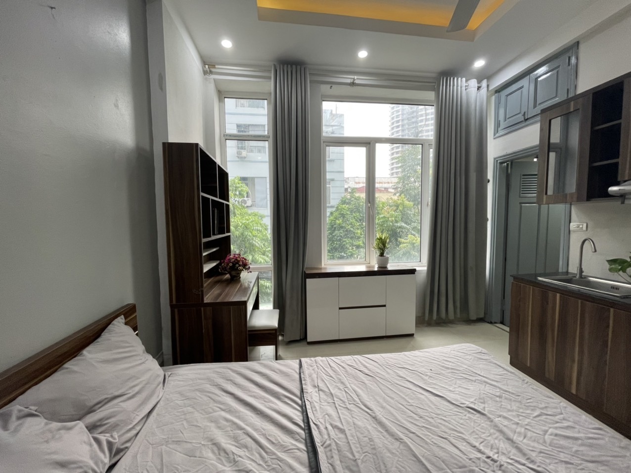 Phòng trọ Studio 35m2 tại Sunny Apartment Xuân Thủy - Cầu Giấy - Phòng ngủ