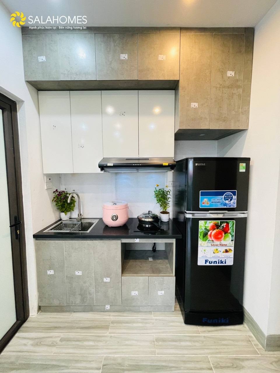 Phòng trọ Studio 35m2 tại Salahomes Nguyễn Thị Định - Cầu Giấy - Phòng bếp