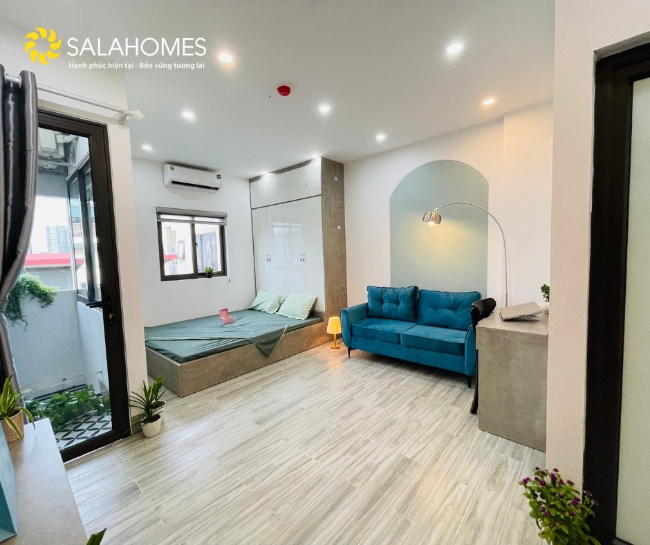 Phòng trọ Studio 35m2 tại Salahomes Nguyễn Thị Định - Cầu Giấy - Phòng khách