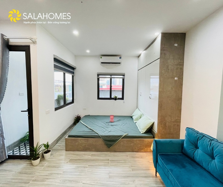Phòng trọ Studio 35m2 tại Salahomes Nguyễn Thị Định - Cầu Giấy - Phòng ngủ