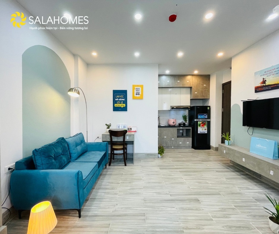 Phòng trọ Studio 35m2 tại Salahomes Nguyễn Thị Định - Cầu Giấy - Phòng khách