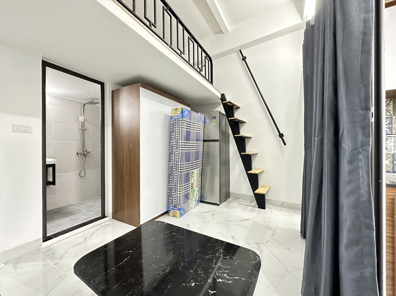 Phòng trọ Duplex 25m2 tại NV Home Đồng Me - Nam Từ Liêm - Phòng khách