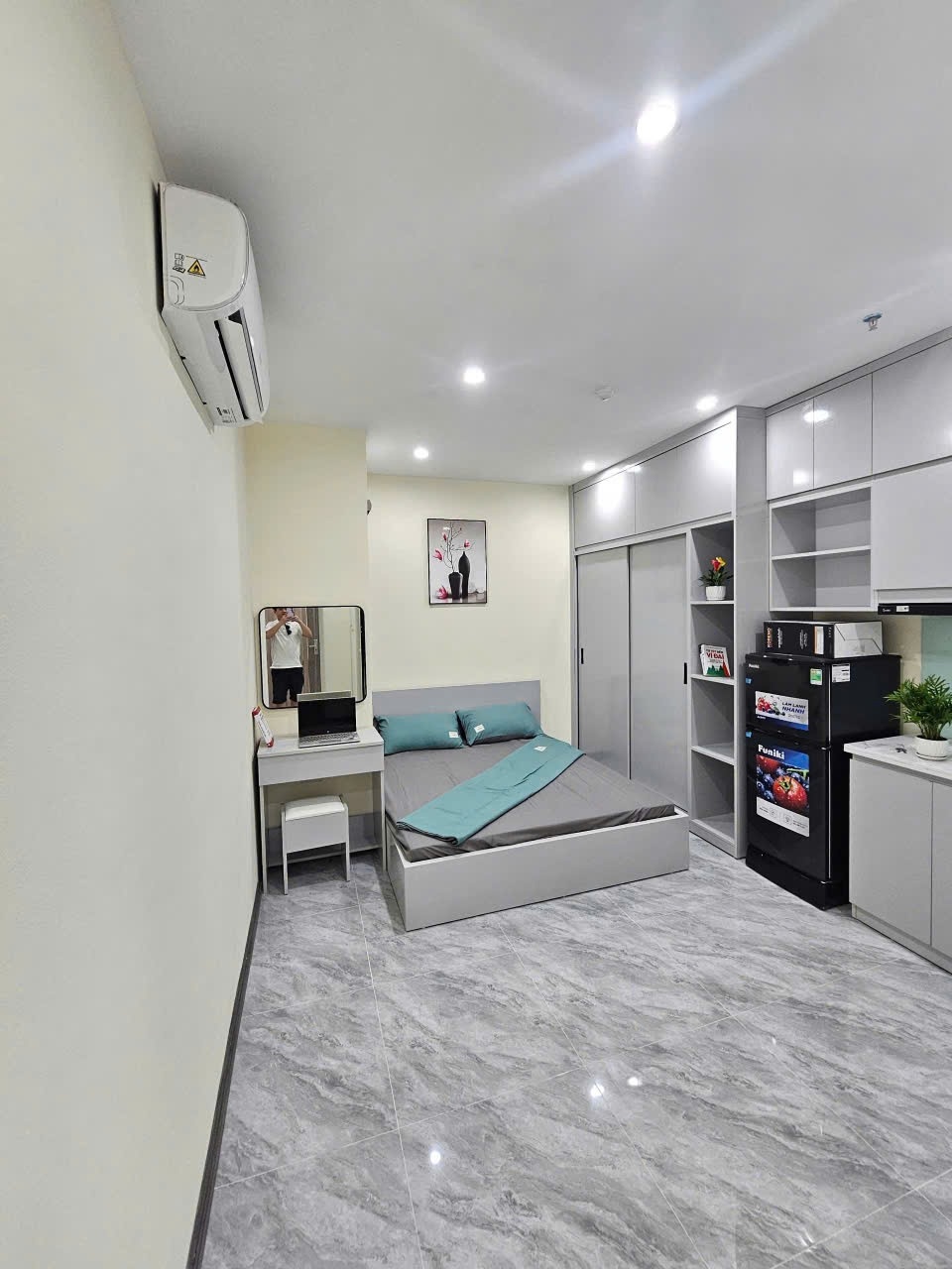 Phòng trọ Studio 25m2 tại Funhome Khuyến Lương - Hoàng Mai - Phòng ngủ