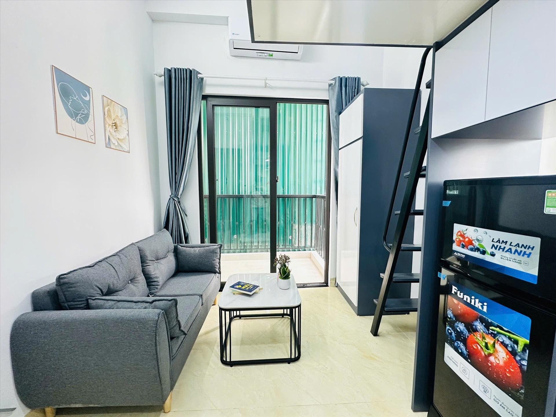 Phòng trọ Duplex 25m2 tại NV Home Xã Đàn - Đống Đa - Phòng khách