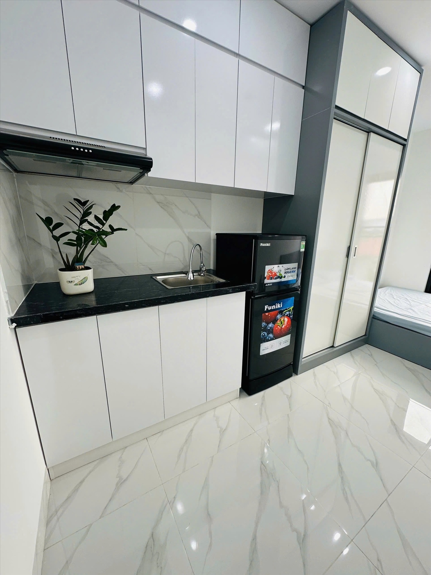 Phòng trọ Studio 20m2 tại Johome Đình Quán - Bắc Từ Liêm - Phòng bếp