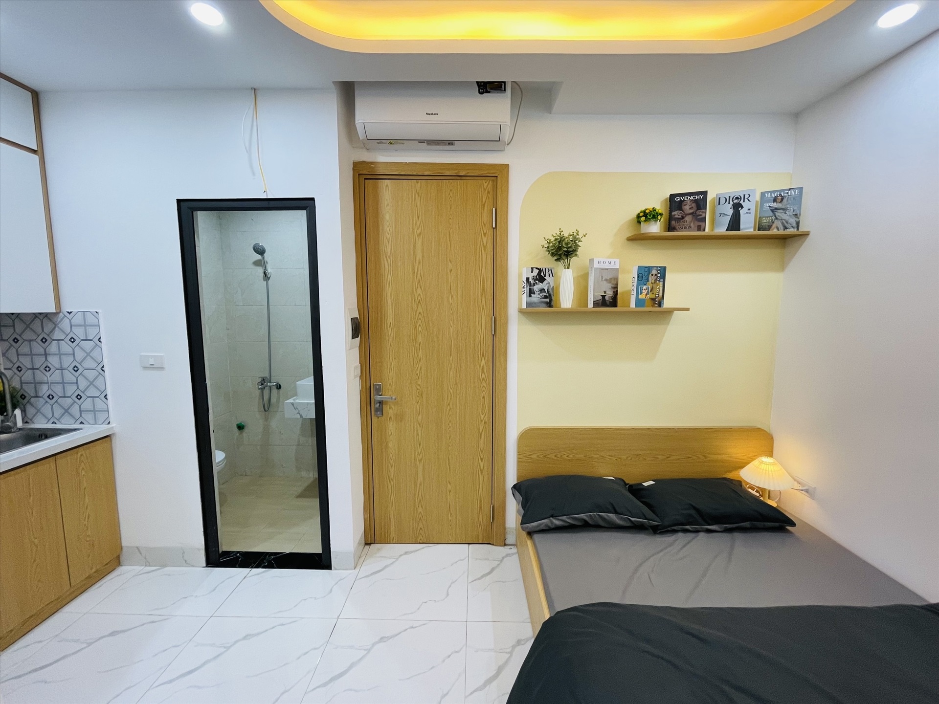 Phòng trọ Studio 20m2 tại Trường Thịnh Home Đường Láng - Đống Đa - Phòng ngủ