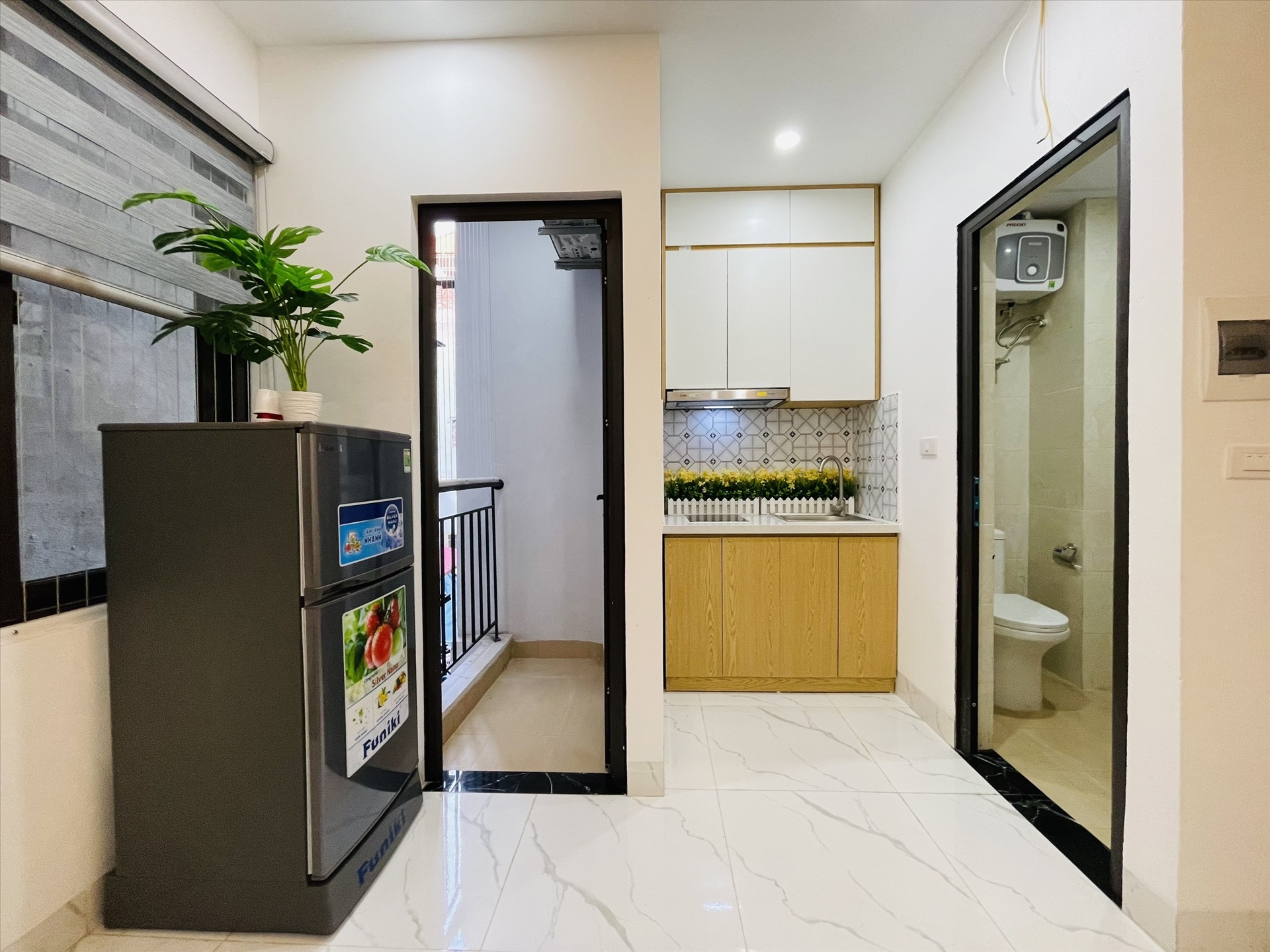 Phòng trọ Studio 19m2 tại Trường Thịnh Home Đường Láng - Đống Đa - Phòng bếp