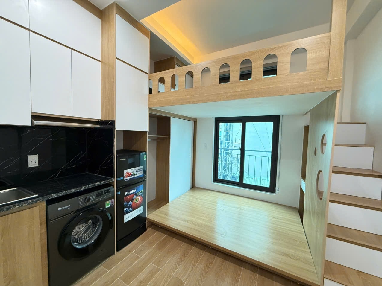 Phòng trọ Studio 25m2 tại Sunshine Khương Trung - Thanh Xuân - Phòng ngủ