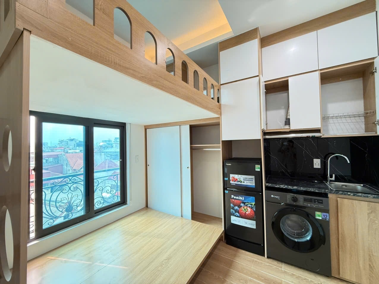 Phòng trọ Studio 25m2 tại Sunshine Khương Trung - Thanh Xuân - Phòng ngủ