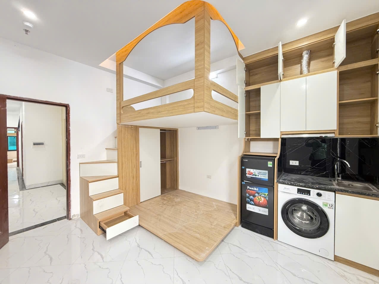 Phòng trọ Studio 26m2 tại Sunshine Chính Kinh - Thanh Xuân - Phòng ngủ
