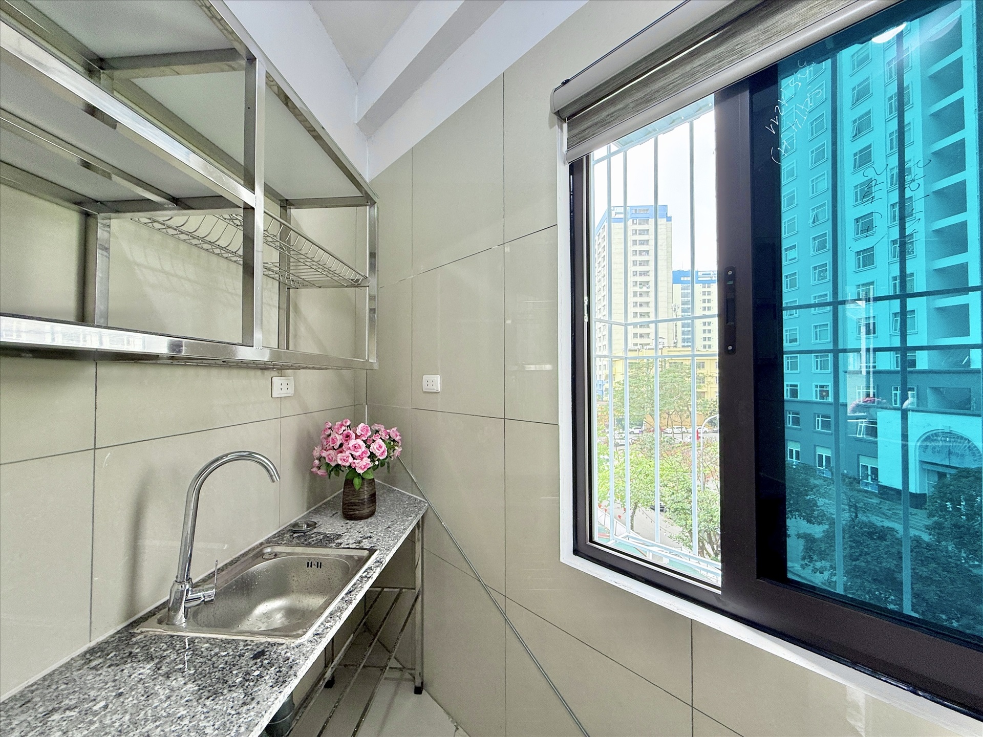 Phòng trọ Studio 26m2 tại Time House 5 Trần Cung - Bắc Từ Liêm - Phòng bếp