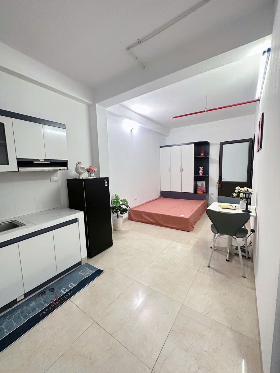 Phòng trọ Studio 24m2 tại QHOME Hoàng Ngân - Thanh Xuân - Phòng bếp