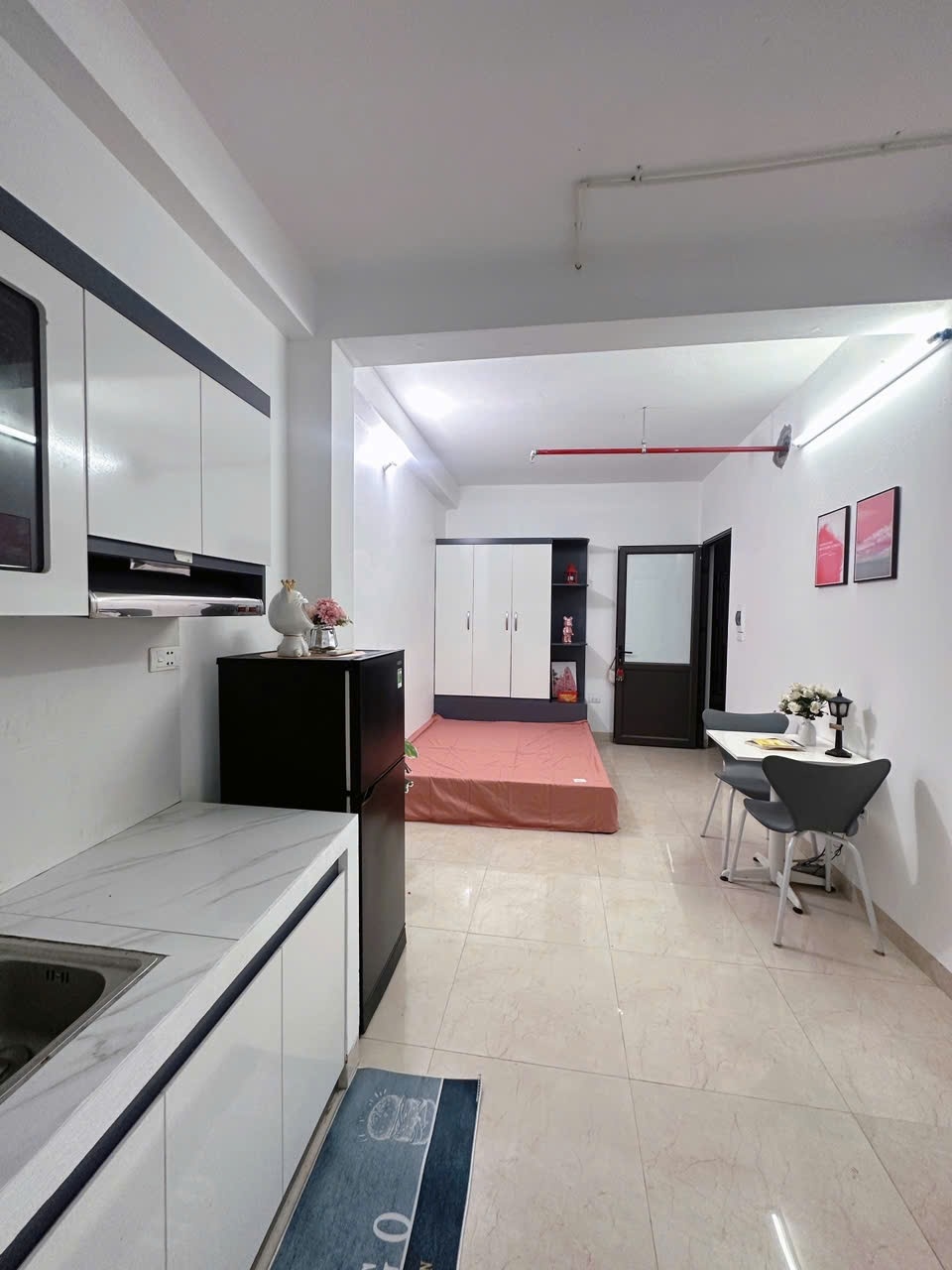 Phòng trọ Studio 24m2 tại QHOME Hoàng Ngân - Thanh Xuân - Phòng ngủ